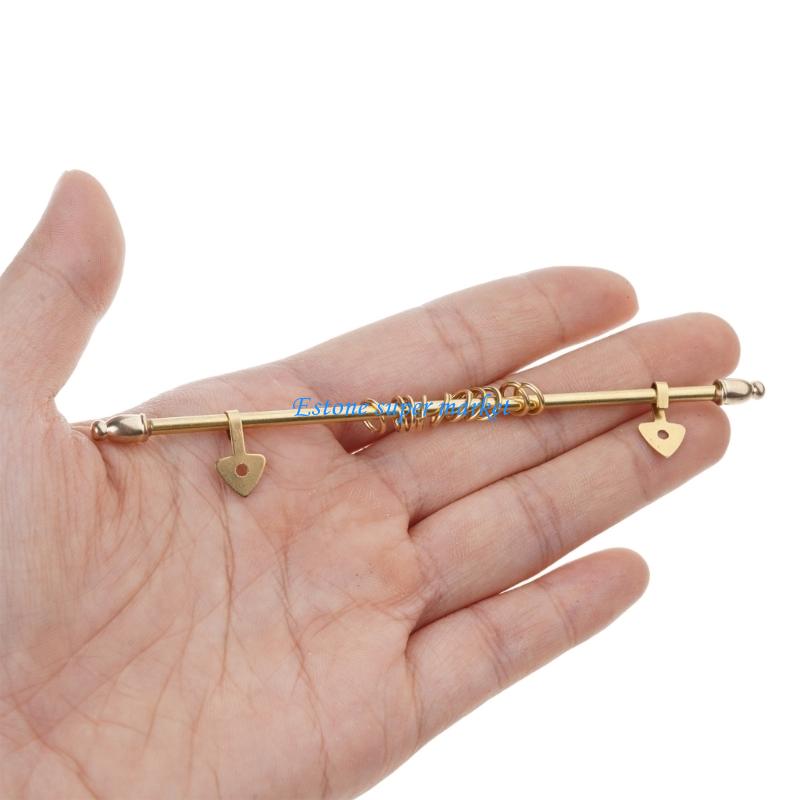 Home Bargains - 090B GOLD Miniature ราวม่านสำหรับขนาด 1/12 ตุ๊กตาอุปกรณ์เสริม