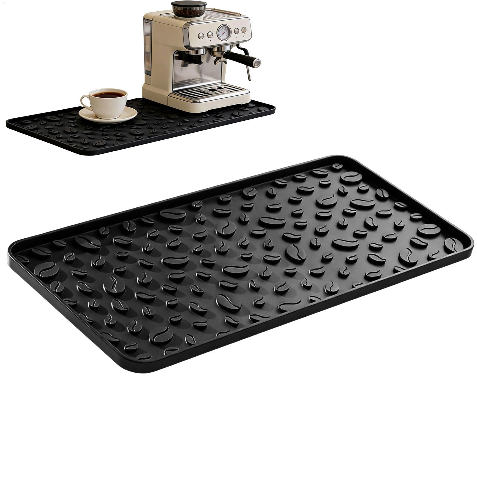 Bar Mat Rubber - แผ่นรองกาแฟกันลื่น แผ่นฉนวนกันความร้อน 16x8 นิ้ว แผ่นรองกาแฟซิลิโคนทนความร้อนสำหรับเคาน์เตอร์ สำหรับวางจาน