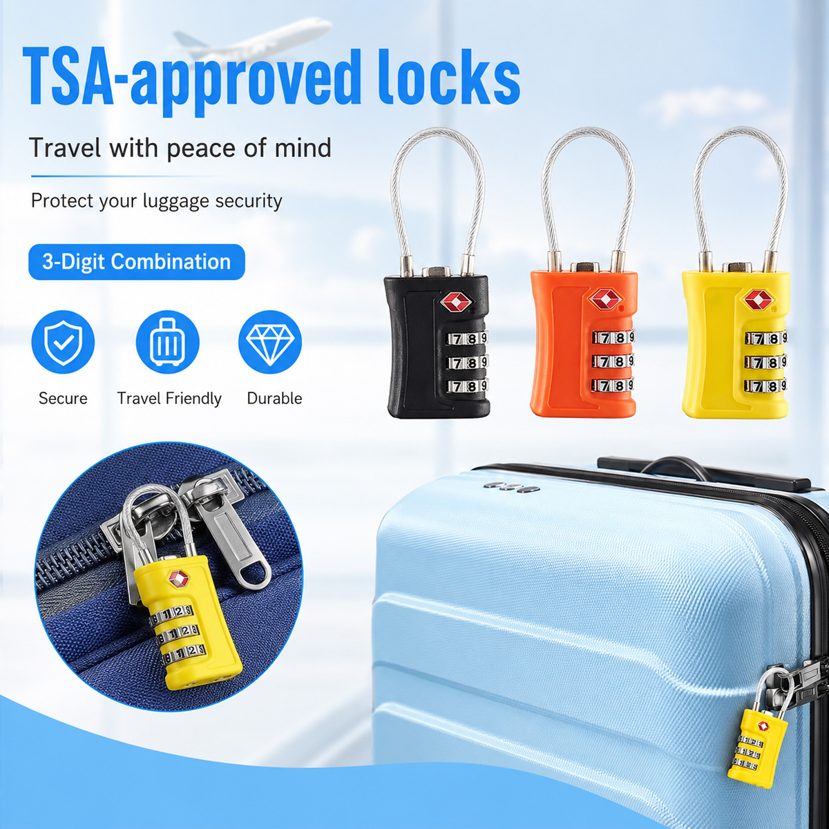 TSA ได้รับการอนุมัติสำหรับล็อค - Home Bargains บทวิจารณ์และราคา