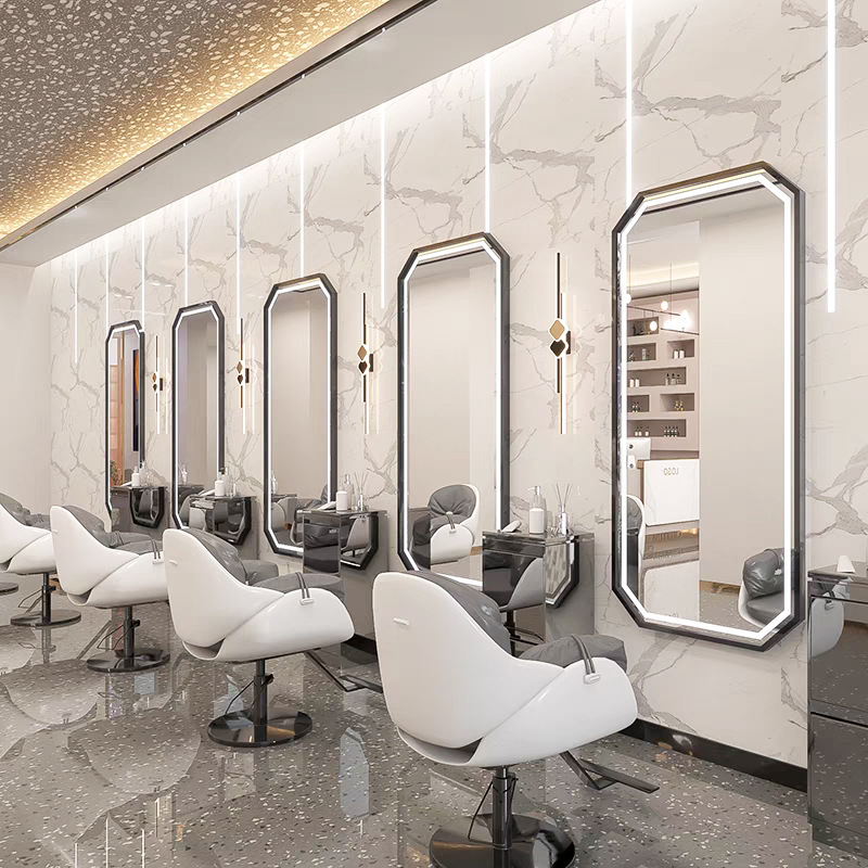 กระจกเงาเต็มตัวพร้อมไฟ LED สาม - Home Barbershop บทวิจารณ์และราคา