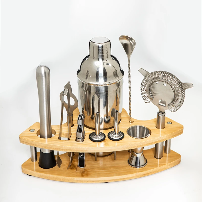 11ชิ้นชุดบาร์เทนเดอร์สแตนเลสพร - Boston Shaker Set บทวิจารณ์และราคา