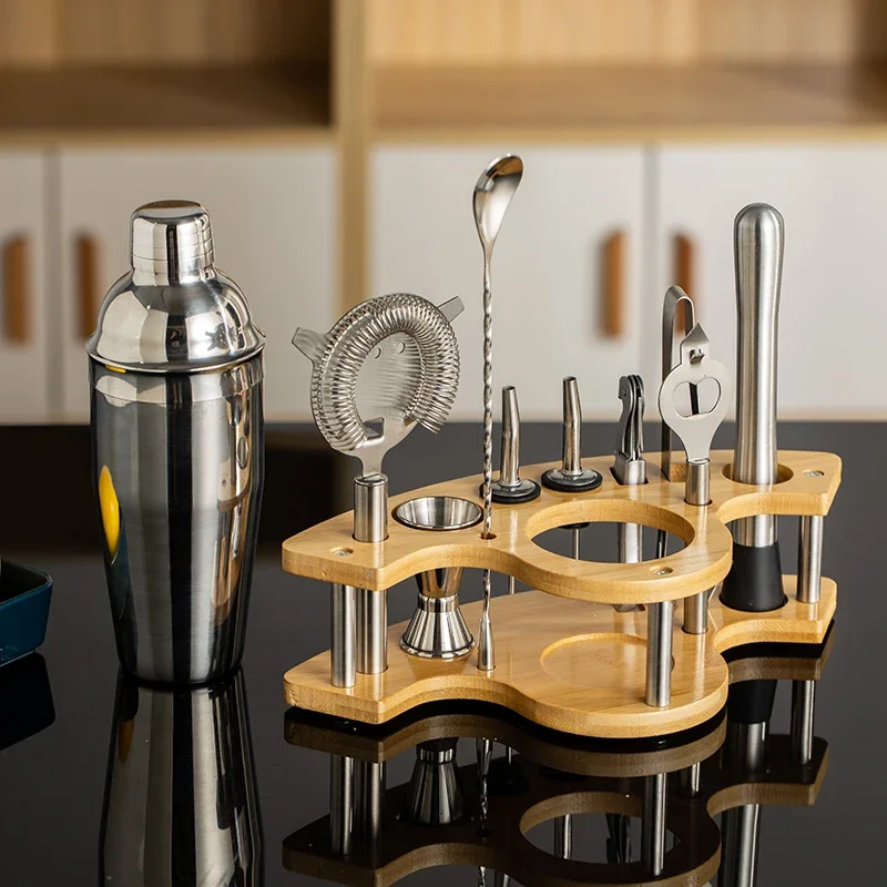 11ชิ้นชุดบาร์เทนเดอร์สแตนเลสพร - Boston Shaker Set บทวิจารณ์และราคา